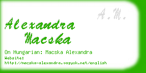 alexandra macska business card